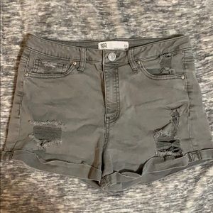 RSQ Green Ripped Shorts